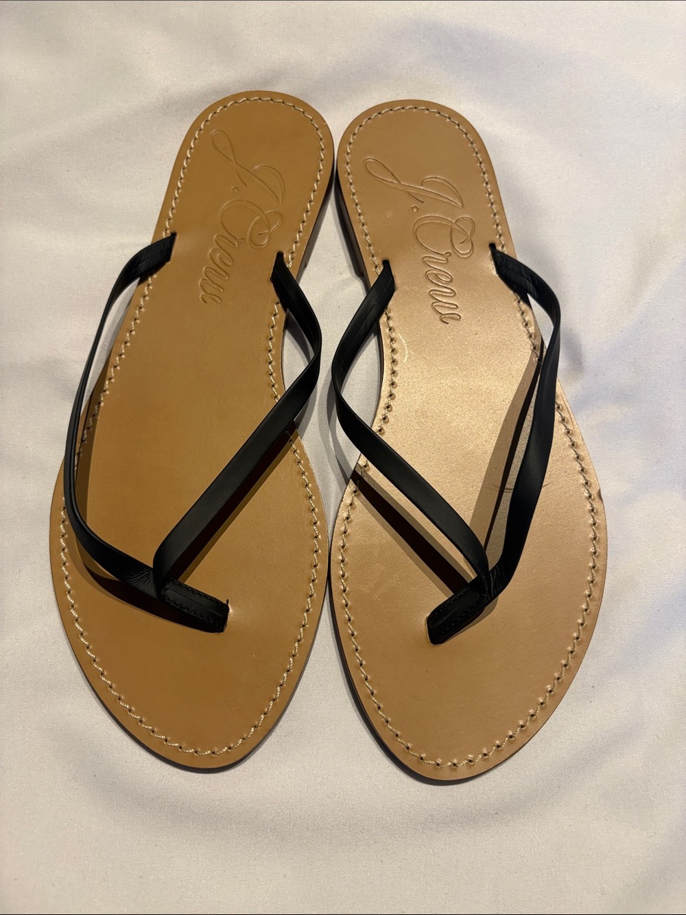 J. Crew Black Strap Black strap and tan footbed Women's Sandals
